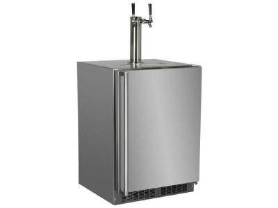 24" Marvel Outdoor Built-in Dispenser with Twin Beer and Beverage Tap - MOKR124-SSB1A