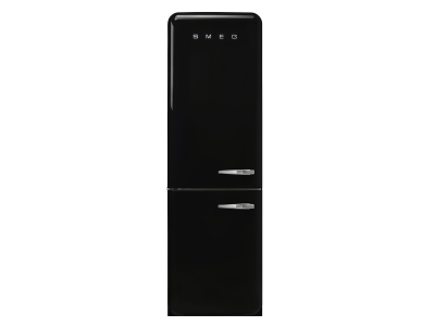 24" SMEG 12.75 Cu. Ft. Free Standing Bottom Mount Refrigerator in Black - FAB32ULBL3