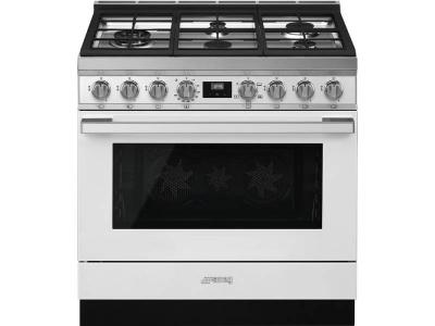 36" SMEG Portofino Freestanding Professional Gas Range with 5 Sealed Burners - CPF36UGGWH