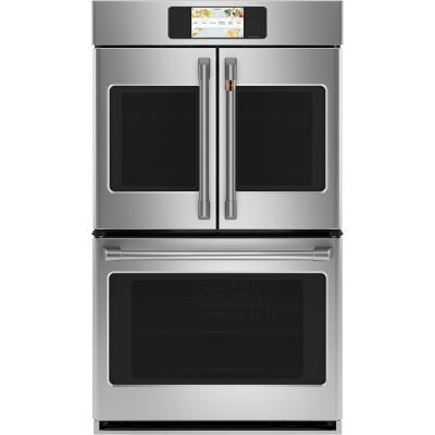 30" Café 10.0 Cu. Ft. Built In French Door Double Convection Wall Oven In Stainless Steel - CTD90FP2NS1