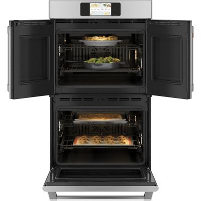 30" Café 10.0 Cu. Ft. Built In French Door Double Convection Wall Oven In Stainless Steel - CTD90FP2NS1