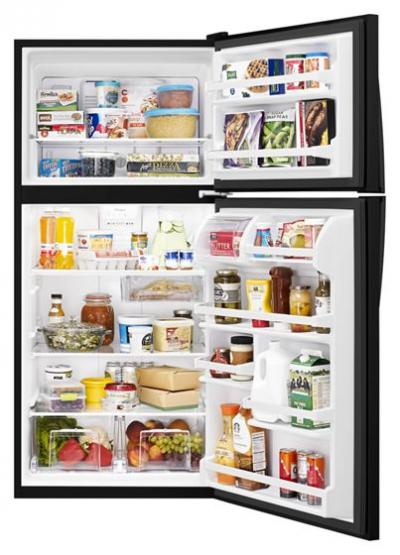 30" Whirlpool 18.2 Cu. Ft. Top-Freezer Refrigerator With Flexi-Slide Bin - WRT318FZDB