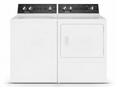 Huebsch 3.2 Cu. Ft. TC5 Top Load Washer and 7.0 Cu. Ft. DR5 Sanitizing Gas Dryer - TC5102WN-DR5103WG