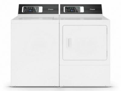 Huebsch 3.2 Cu. Ft. TR7 Ultra-Quiet Top Load Washer and 7.0 Cu. Ft. DR7 Sanitizing Electric Dryer - TR7104WN-DR7103WE