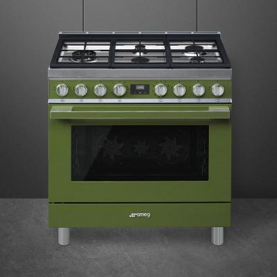 36" SMEG Portofino Freestanding Professional Dual Fuel Range with 5 Sealed Burners - CPF36UGMOG