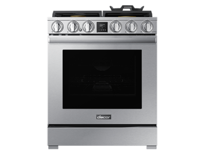 30" Dacor 6.3 Cu. Ft. Transitional Style Dual Fuel Range in Silver Stainless - DOP30T940DS/DA