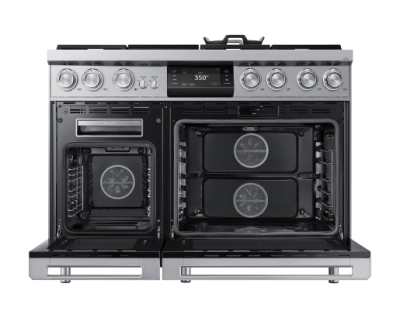 48" Dacor Contemporary 6.6 Cu. Ft. Dual-Fuel Steam Range with Integrated Griddle in Silver Stainless Steel - DOP48C96DLS/DA