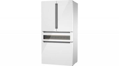 36" Bosch 800 Series French Door Bottom Mount Glass door Refrigerator in White - B36CL81ENW