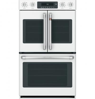 Café Wall Oven Kit With 2 French-Door Handles And 4 Knobs In Brushed Stainless - CXWDFHKPMSS