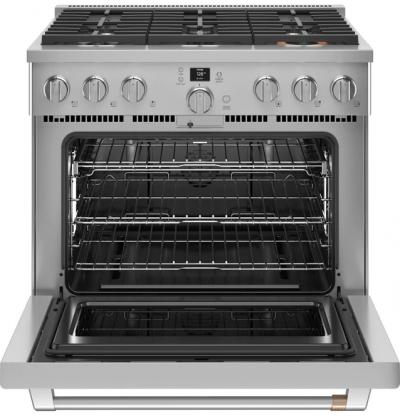 36" Café 6.2 Cu. Ft. Smart All-Gas Commercial-Style Range With 6 Sealed Burners In Stainless Steel - CGY366P2TS1