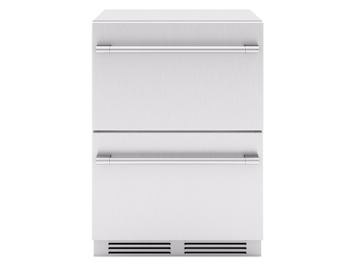 24" Zephyr 5.1 Cu. Ft. Built-In Outdoor Dual Zone Refrigerator Drawers in Stainless Steel - PRRD24C2AS-OD