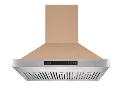 36" Vesta Brussels 800 CFM  Wall Mount Range Hood in Gold Stainless Steel - VRH-BRUSSELS-GS-36