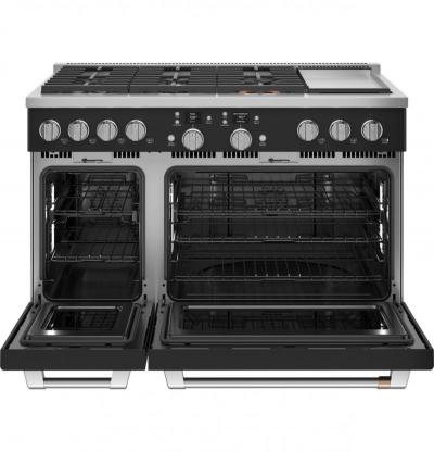 48" Café Smart Dual-Fuel Commercial-Style Range with No-Preheat Air Fry in Matte Black - C2Y486P3TD1