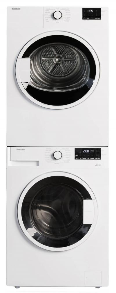 24" Blomberg Front Load Washing Machine and  Compact Electric Air Vented Dryer - WM72200W-DV17600W