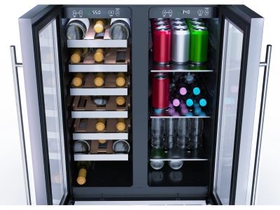 24" Arietta French-Door Beverage and Wine Center in Stainless Steel - ARBF52SS
