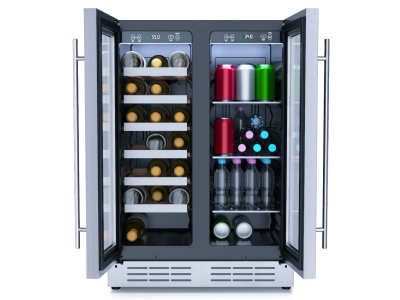 24" Arietta French-Door Beverage and Wine Center in Stainless Steel - ARBF52SS