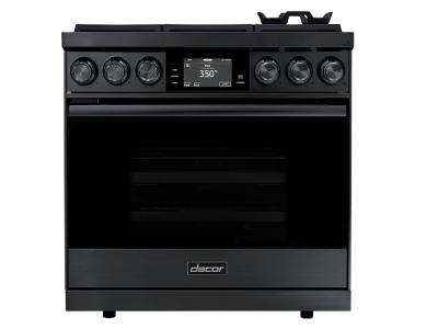 36" Dacor Contemporary Style Natural Gas Steam Pro Range In Graphite Stainless Steel - DOP36M86DLM
