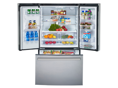 33" GE Profile 17.5 Cu.Ft. Counter-Depth Bottom Mount French-Door Refrigerator with External Ice and Water Dispenser - PYE18HYRCFS