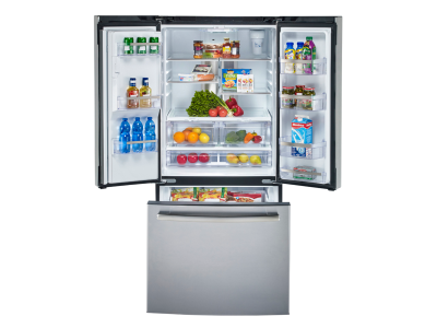 33" GE Profile 24.8 Cu.Ft. Bottom Mount French-Door Refrigerator in Fingerprint Resistant Stainless Steel - PFE24HYRCFS