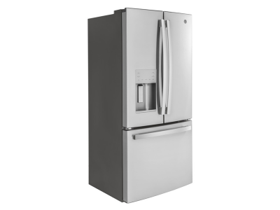 33" GE Profile 24.8 Cu.Ft. Bottom Mount French-Door Refrigerator in Fingerprint Resistant Stainless Steel - PFE24HYRCFS