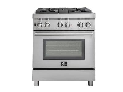 30" Forno Gas Range with Electric Oven Dual Fuel Free-Standing Pro-Style Range - FFSGS6188-30
