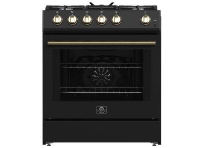 30" Forno Leonardo Espresso Gas Range 5 cu.ft. Convection Oven - FFSGS1116-30BLK