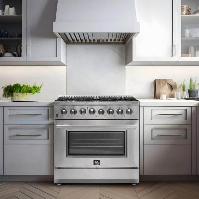 36" Forno Galiano 6 Burners 5.36 cu.ft. True Convection Oven Dual Fuel Range - FFSGS6156-36WHT