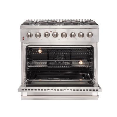 36" Forno Galiano 6 Burners 5.36 cu.ft. True Convection Oven Dual Fuel Range - FFSGS6156-36WHT