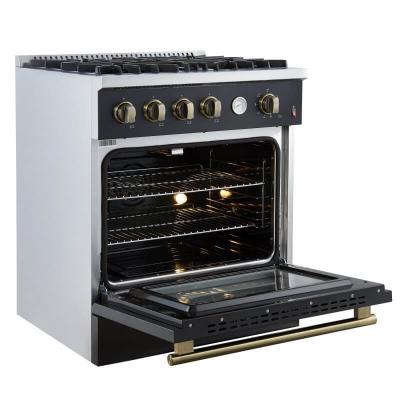 30" Forno Marco 4 Burners 4.32 cu.ft. Convection Oven Gas Range  - FFSGS6277-30BLK