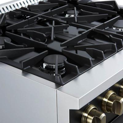 30" Forno Marco 4 Burners 4.32 cu.ft. Convection Oven Gas Range  - FFSGS6277-30BLK