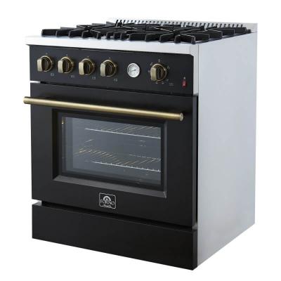 30" Forno Marco 4 Burners 4.32 cu.ft. Convection Oven Gas Range  - FFSGS6277-30BLK