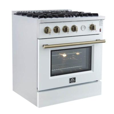 30" Forno Marco 4 Burners 4.32 cu.ft. Convection Oven Gas Range  - FFSGS6277-30WHT