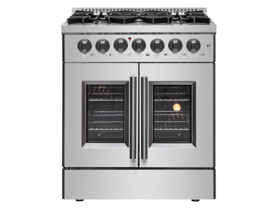 30" Forno Galiano French Door Dual Fuel Range All Stainless Steel with 5 Sealed Burners - FFSGS6356-30