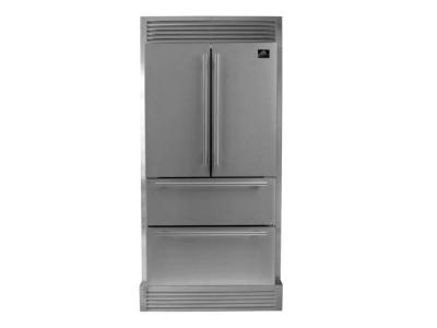36" Forno 19.2 Cu. Ft. Moena French Door Refrigerator with Grill Trim - FFRBI1820-40SG