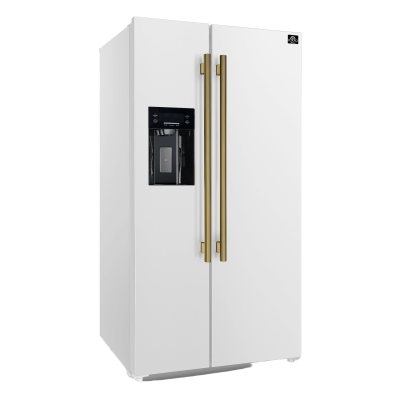 36" Forno 20 Cu. Ft. Salerno Espresso White Side-by-Side Refrigerator - FFRBI1844-36WHT