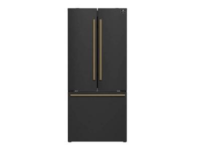 30" Forno 17.5 Cu. Ft. Espresso Gallipoli French Door Refrigerator - FFFFD1974-31BLK
