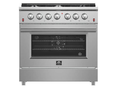 36" Forno 5.36 Cu. Ft. Galiano Convection Oven Gas Range in Stainless Steel - FFSGS6244-36