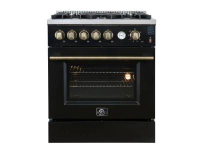 30" Forno 4.32 Cu. Ft. Giovanni Gas Range in Black - FFSGS6274-30BLK