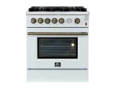 30" Forno 4.32 Cu. Ft. Giovanni Gas Range in White - FFSGS6274-30WHT