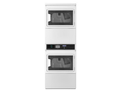 27" Maytag Commercial 7.4 Cu. Ft. Gas Large Capacity Stack Window Dryer with Card Reader Ready or Non-Vend - MLG27PRFWW