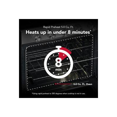 30" Kitchenaid 5.0 Cu. Ft. Smart Freestanding Gas Range with Convection Cooking Modes - KFGS530SPS