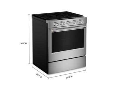 30" KitchenAid 5.0 Cu. Ft. Smart Slide-in Gas Range with Convection Cooking Modes - KSGS330SPS