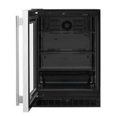 24" KitchenAid Undercounter Refrigerator with Glass Door - KURL324SSB