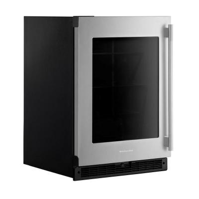 24" KitchenAid Undercounter Refrigerator with Glass Door - KURL324SSB