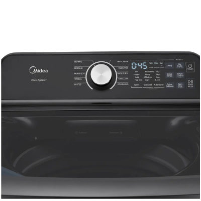 27" Midea 5.2 Cu. Ft. Top Load Smart Wave Impeller Washer in Black - MLTW52M2BGG