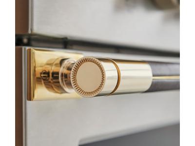 36" Monogram Designer Collection Brass and Leather Handle for Pro Range- ZXPR36HKTB1