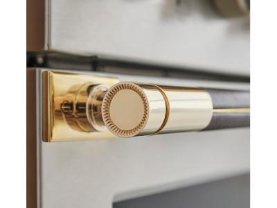 48" Monogram Designer Collection Brass and Leather Short Handle for 48" Pro Range- ZXPR48HSTB1