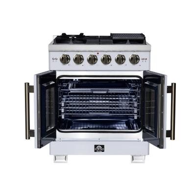 30" Forno Capriasca Freestanding French Door Gas Range - FFSGS6460-30WHT