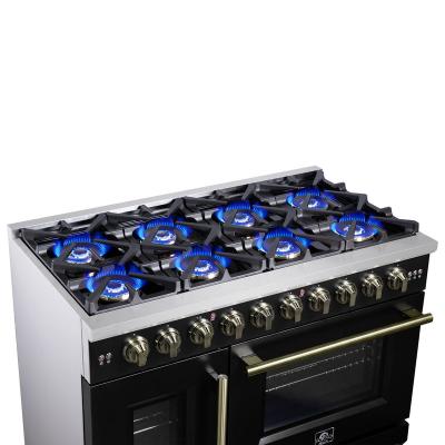 48" Forno Capriasca Freestanding French Door Gas Range - FFSGS6460-48BLK