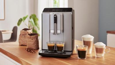 Bosch 300 Series VeroCafe Fully Automatic Coffee Machine with Removable Water Tank in Silver - TIU20307
